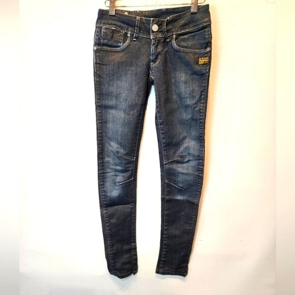 G Star RAW Women's Black Skinny Jeans  Designer Streetwear High Quality Size 24 - Picture 1 of 11